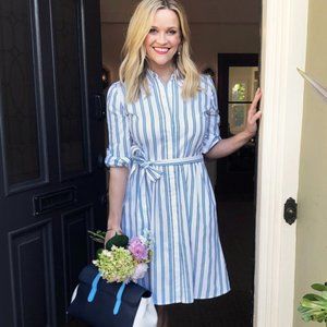 Draper James Striped Shirtdress. NWT.